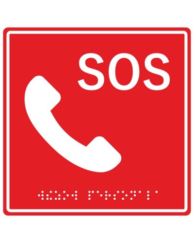 Табличка тактильная с пиктограммой SOS с трубкой Hostcall MP-010R2 в Ельце Система оповещения и трансляции Hostcall Pintop.ru