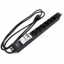 Блок розеток Hyperline SHE19-6SH-B-2.5EU