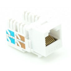 Модуль-вставка типа Keystone, Кат.5e (Класс D), 100МГц, RJ45/8P8C, 110/KRONE, T568A/B, неэкранированный, белый, уп-ка 10шт. NETLAN EC-UKJ-UD2-WT-10